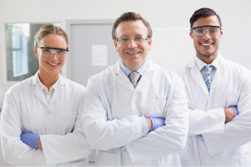 Diverse LumenisMED team members collaborating in an office setting